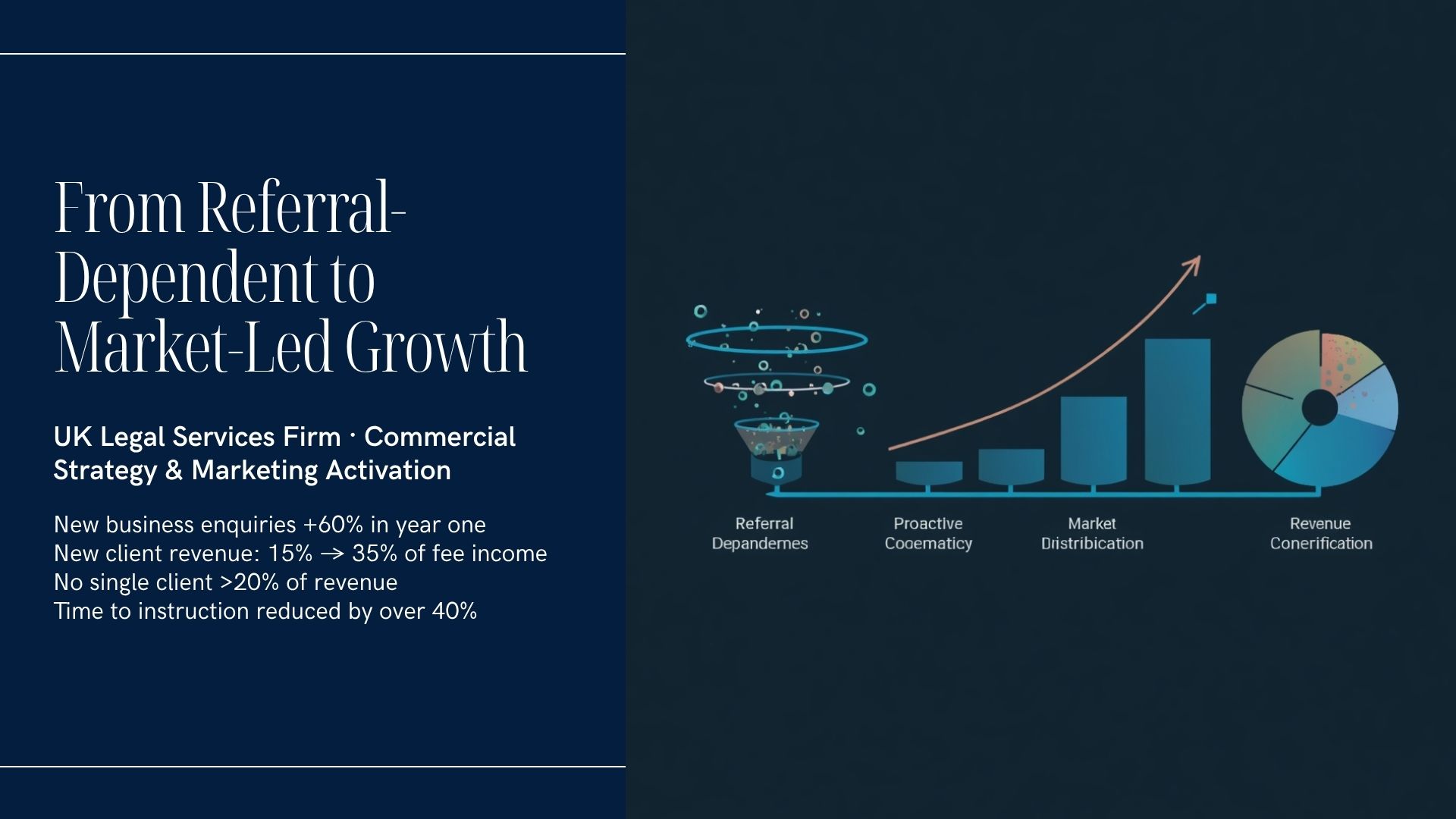 Revenue diversification visual for a legal services firm